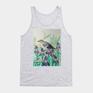 Tennessee state bird and flower, the mockingbird and iris Tank Top